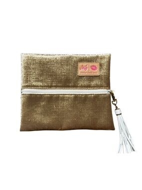 Makeup Junkie Bags Metallic Gold Cosmetic Pouch
Tassel Zip Bag